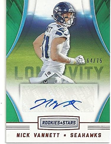 Nick Vannett Autographed "Longevity Rookie Signature" Serial Numbered 64/75-2016 Panini Rookies & Stars Football Card #RLS-NVT (Seattle Seahawks) Free Shipping