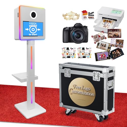 Mirror Photo Booth with Camera and Printer, DSLR Photo Booth with 15.6
