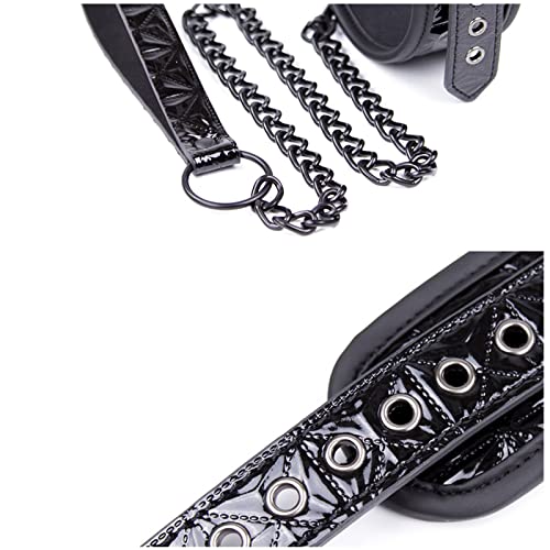 Miniatura 6 de Limmion Collar Con Correa Cadenas Bdsm Collar Restricciones Sex Set Ajustable Collar De Cuero Coqueteo Fetiche Juguetes Sexuales Para Parejas Collar Con O-Ring Esclavo Bondage Erótico Collar