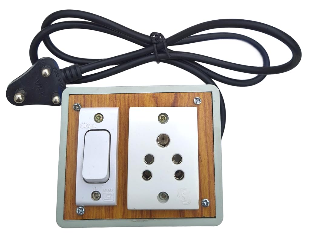 MAQON 6A Extension Board | Multi-Sockets Switch & Heavy-Duty Cord | Compact Electric Power Strip for Home, Office, Lights & Festive Decor (1 Switch, 1 Socket, 1.5 Yards)-image-31