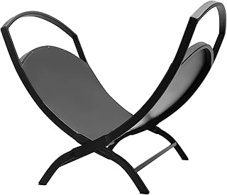 Firewood Holder Indoor - Small Foldable Fireplace Log Holder for Indoor & Outdoor Use, No Assembly Required