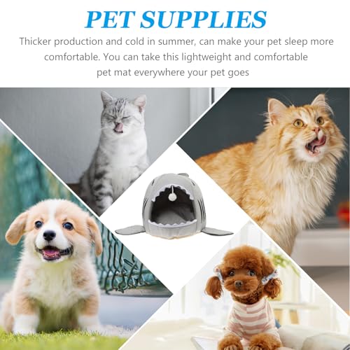 Lit pour chien et chat requin chaud avec coussin lavable en coton - 4