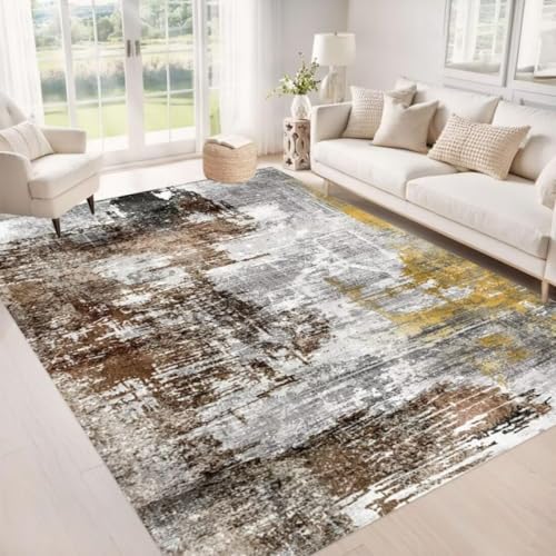 ROSURUG Jarapas Suelo Gris 5 Alfombra Antideslizante Cocina 200X300CM Patrón Minimalista Moderno, cómodo, Antideslizante y fácil de cuidar.