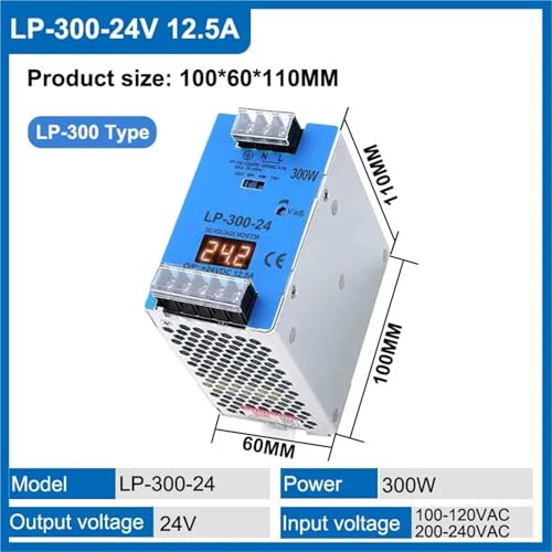 Alimentation à découpage LP 300W 24V 12.5A rail DIN sortie unique LED