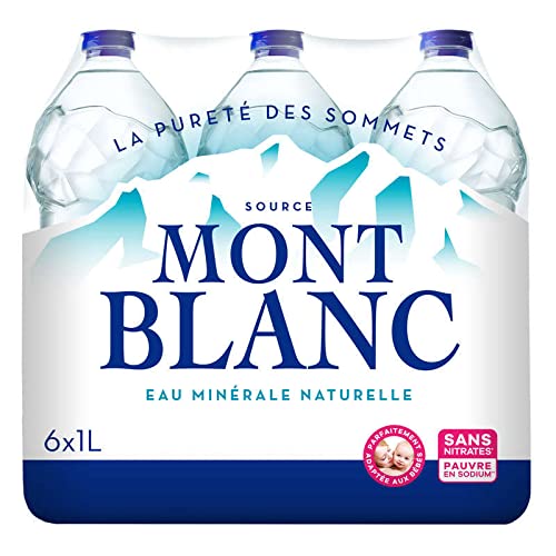 Mont Blanc Agua mineral poco profunda de los Alpes, 6 x 100 cl