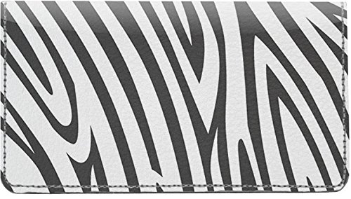 Image of Zebra Stripes Designer Checkbook Cover, with Credit Card Slots and Pen Loop, Standard Checkbook Cover, Checkbook Cover With Zebra Stripes