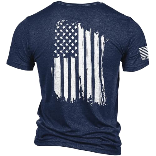 Nine Line American Flag Symbol of Freedom Patriotic T-Shirt - Veteran Company America Stars and Stripes and Dropline Logo3