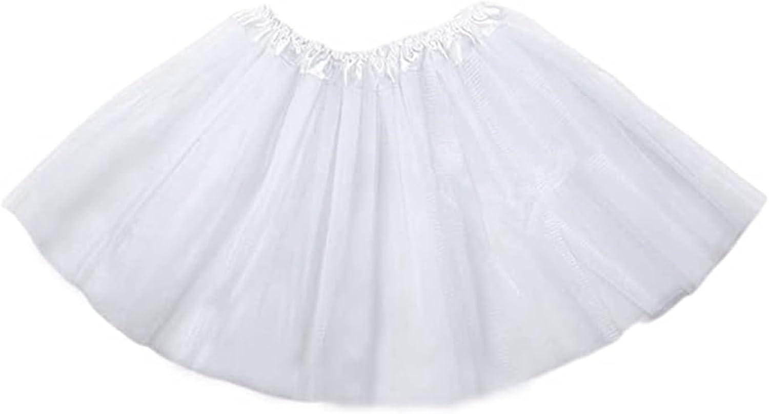 Kids Tutu Skirts 3 Layered Tulle, Fit Most 4-11 yrs Little & Big Girls for Dance Party Costume