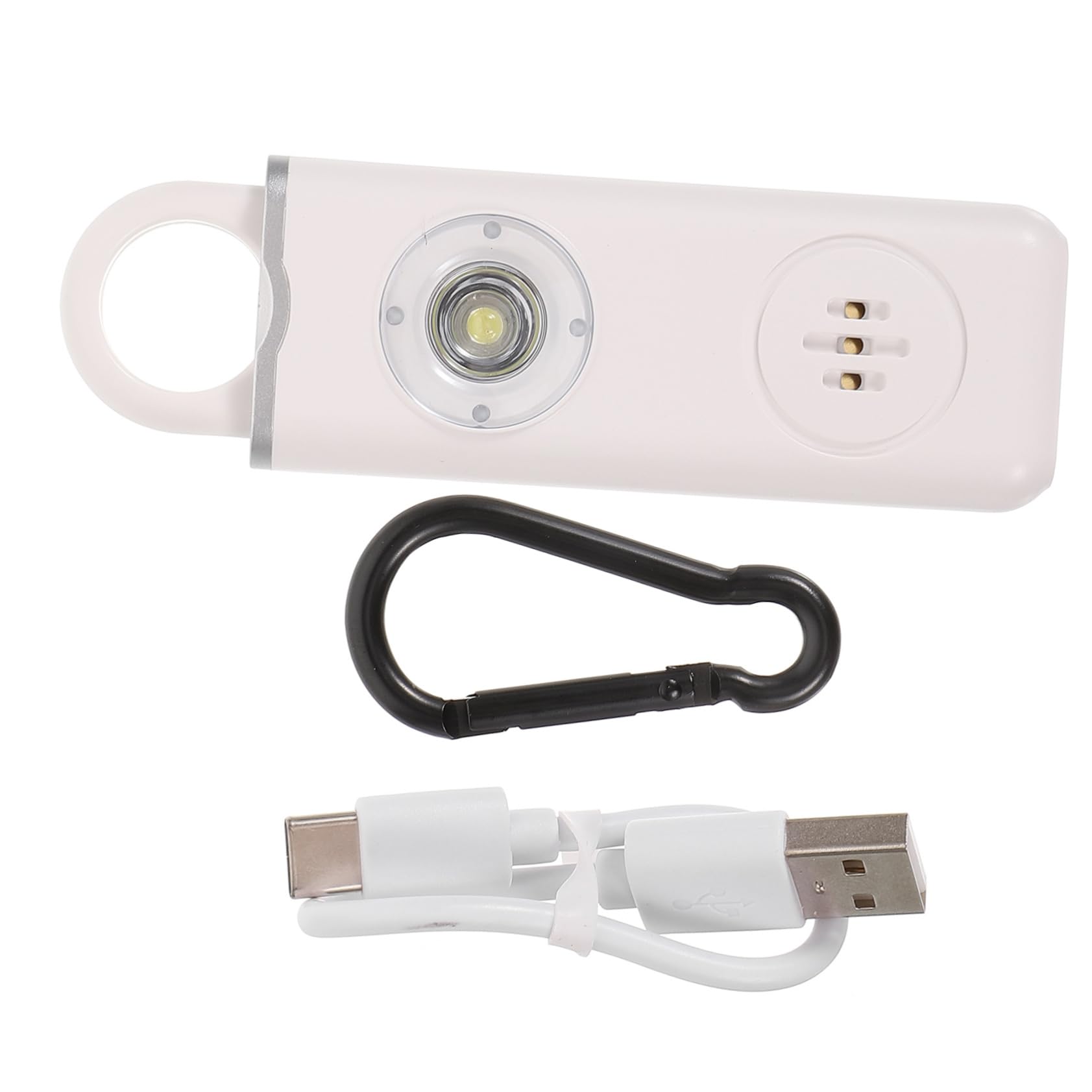 FRCOLOR Accessoires Porte-clés Sécurité Girly Étiqueter Alarme Mignon Keychains Pour Femmes Acier Inoxydable Blanche
