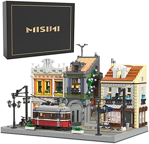 MISINI 89132 Lisbon Tram Architecture Building Kit, Modular Buildings Street View Building Blocks Set, European Famous Railway Station Model, Bricks House Building Toys for Adults - 3080 Pieces