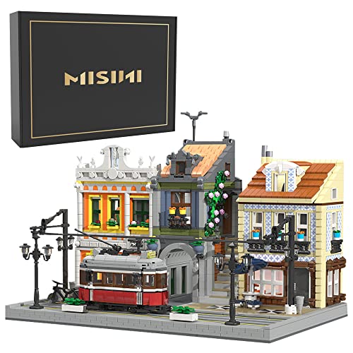 Misini 89132 Lisbon Tram Architecture Building Kit, Modular Buildings Street View Building Blocks Set, European Famous Railway Station Model, Bricks House Building Toys For Adults - 3080 Pieces #TOP3