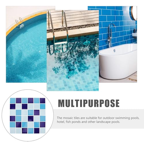 Azulejo para piscina y cocina BETOOKY, mosaico azul para revestir superficies lisas 4