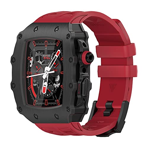 Kit modification Apple Watch boîtier métal film trempé bracelet caoutchouc 44 45 mm