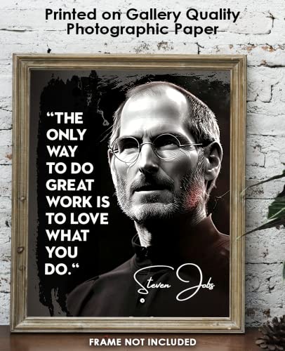 Positive Affirmations Wall Decor For Kids: "The Only Way To Do Great Work Is" - Steve Jobs 8X10 Inspirational, Motivational Poster & Motivational Wall Art Office Decor For Men & Women #TOP3