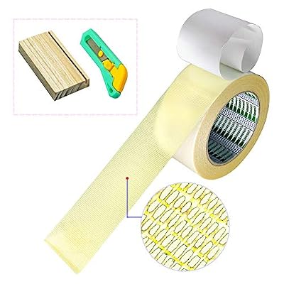 Double Sided Carpet Tape for Area Rugs, Comes with Cutting Tools, Extra Strong Non-Skid Sticky Tape for Mats, Rugs, Carpets and Runners, Removable Rug Tape Gauze Base, 2-Inch x 14 Yards, White.
