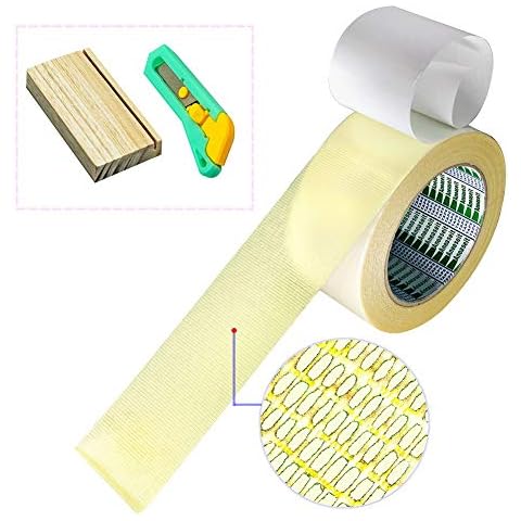 Double Sided Carpet Tape for Area Rugs, Comes with Cutting Tools, Extra Strong Non-Skid Sticky Tape for Mats, Rugs, Carpets and Runners, Removable Rug Tape Gauze Base, 2-Inch x 14 Yards, White Cover