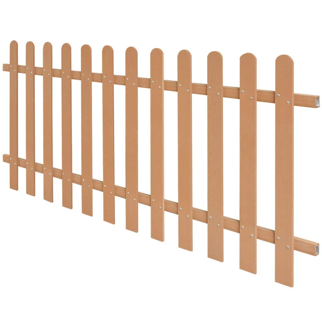 WPC-Zaun Zauns 200 x 80 cm Mit insgesamt 12 Latten, Friesenzaun Zierzaun als Gartenzaun, Holz-Kunststoff-Verbundwerkstoff (WPC), Einfacher Zusammenbau, Braun