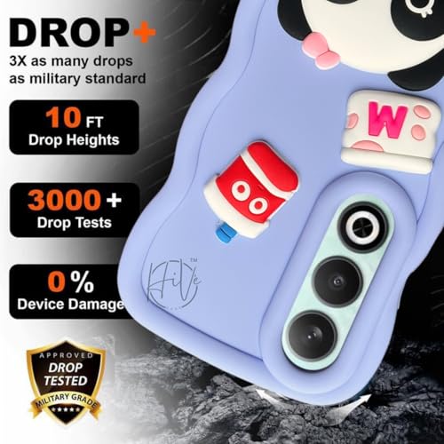 Image of Fancy Back Cover for Oneplus Nord CE4 5G Cute Panda 3D Cartoon Silicone Phone Case (Purple)