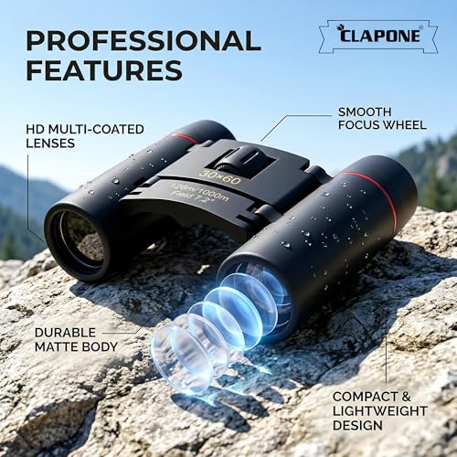 Image of Binoculars for Adults & Kids, HD High Power Mini Folding Telescope, Wide Field View 126m /1000m, Lightweight Portable for Travel, Bird Watching, Sports & Outdoor Use (Mini Binoculars 30X60)