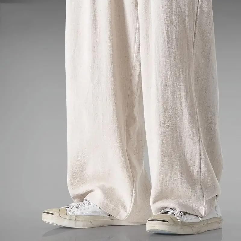 Summer Chinese Style Cotton Linen Wide-Leg Loose Thin Casual Pants4