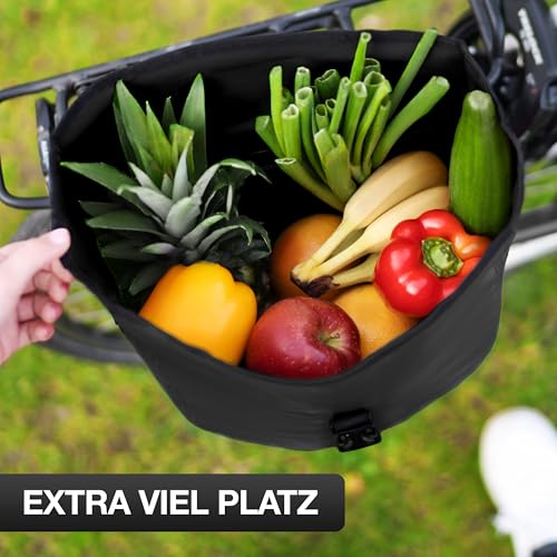 Valkental® Große & wasserdichte Gepäckträgertasche - Fahrradtasche für Gepäckträger mit großen Reflektoren [Abschließbar] Bombenfester Sitz - Mehrfach ausgezeichnet - Gefertigt für Langlebigkeit