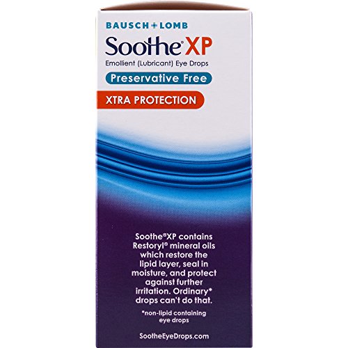 Bausch + Lomb Soothe Preservative-Free Lubricant Eye Drops, Xtra Protection, Box Of 30 Single Use Dispensers #TOP6