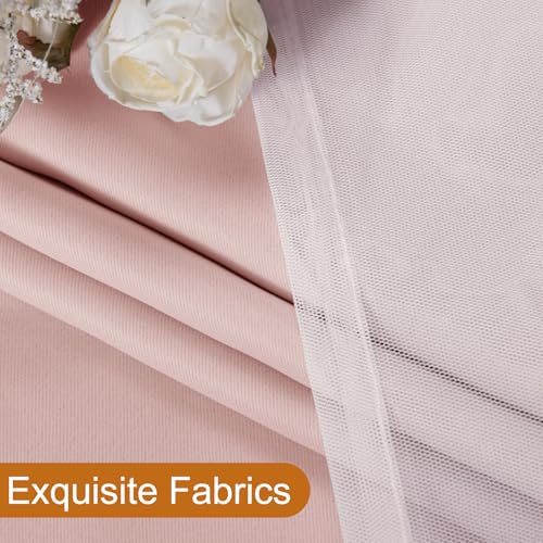 Image of DWCN Pink Blackout Curtains with Sheer Overlay with Tiebacks 96 Inch Long | Floor to Ceiling Double Layer Drapes for Living Room, Girls Bedroom, Nursery, Grommet Top, 52 inch Wx96 inch L, Rose Blush, 2PCS