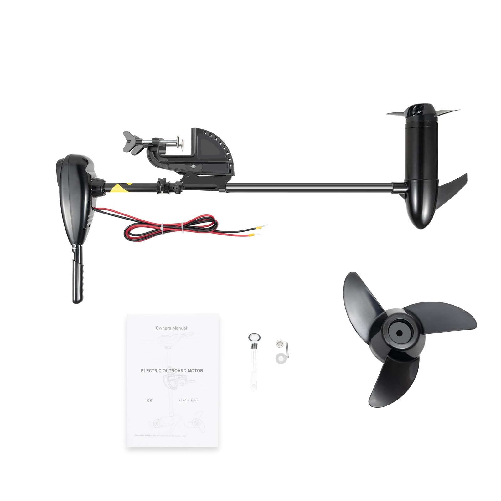 Motor eléctrico de barco de 12 V 626 W, motor fueraborda para bote inflable, motor fueraborda, motores de barcos de pesca, 5 marchas hacia adelante y 3 marchas atrás para botes inflables