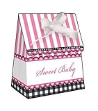 Creative Converting Sweet Baby Feet Pink Party Treat Boxes, 12 Count