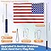 ICOMEY Portable Handheld Flag Pole for Carrying, 8.2Ft/2.5M Stainless Steel Telescopic Tour Guide Flagpole, Extendable Telescoping Hand Held Carry Flagpoles for 3x5 4x6 Flags with 4 Pcs Clips (Blue)