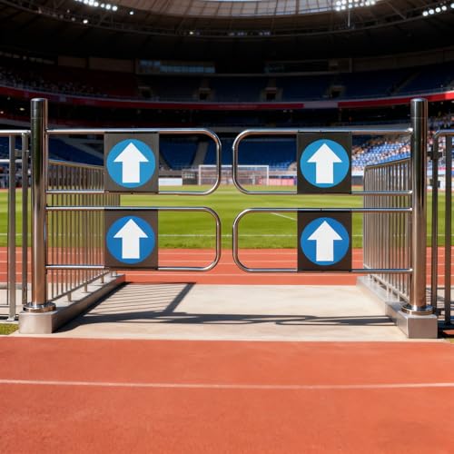 Puerta oscilante de seguridad de cierre automático, mecanismo de resorte para control de acceso industrial, comercial y público