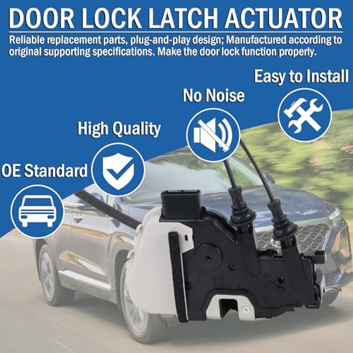 Image of Front Left Driver Side Door Lock Actuator 81310-2W010, Door Latch Compatible with Hyundai Santa Fe XL 2013-2019, Santa Fe Sport 2013-2018, Santa Fe 2013-2018