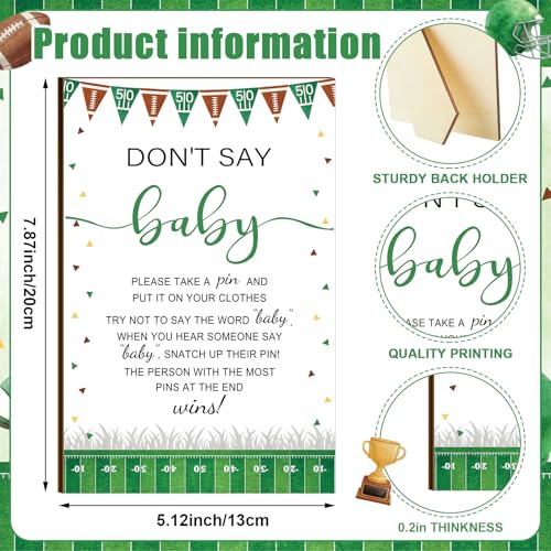 Image of Patelai 321 Pcs Football Baby Shower Decorations Football Touch Down It's a Boy Baby Shower Games Bingo Price Guess for Don't Say Gender Reveal Party Games Supply