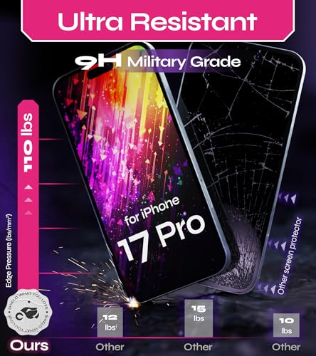 Image of Defenslim for iPhone 17 Pro Screen Protector (2Pack), Easy Auto-Align Install Kit, 6.3 inch Tempered Glass, 9H Hardness, Ultra HD Clear, Case Friendly, EasyShield