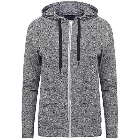 Off The High Street Womens Running Activewear Gym Jacket Ladies Marl Grey Sports (8) Cover