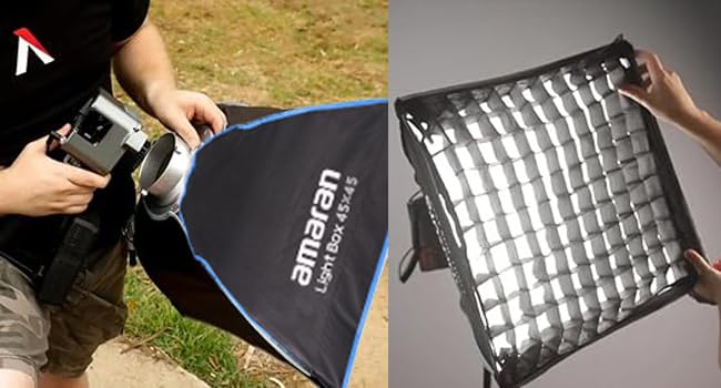 Softbox Aputure Light Box 4545 Quadrato Per Luce Amaran COB 60D, 60X, 60, 100, 200X - Diffusore Quadrato