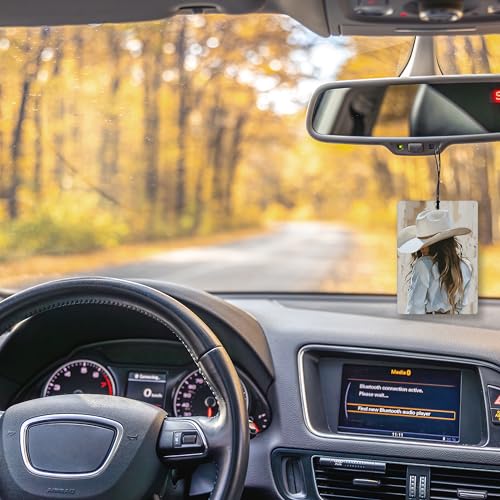 Image of Boho Western Cowgirl Lavender Car Air Freshener, Coquette Bow Cowgirl Boots Horse Hanging Air Freshener 4 Pcs for Cars Closet Drawer Books, Western Girly Car Accessories Mirror Decor for Women