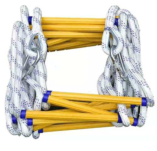 Escalera De Cuerda Escalera De Cuerda De Escape De Incendios para El Hogar hasta 400 Kg De Capacidad De Peso Ganchos Escalera De Emergencia Portátil, Plegable Y Compacta para Balcón Y Ventanas