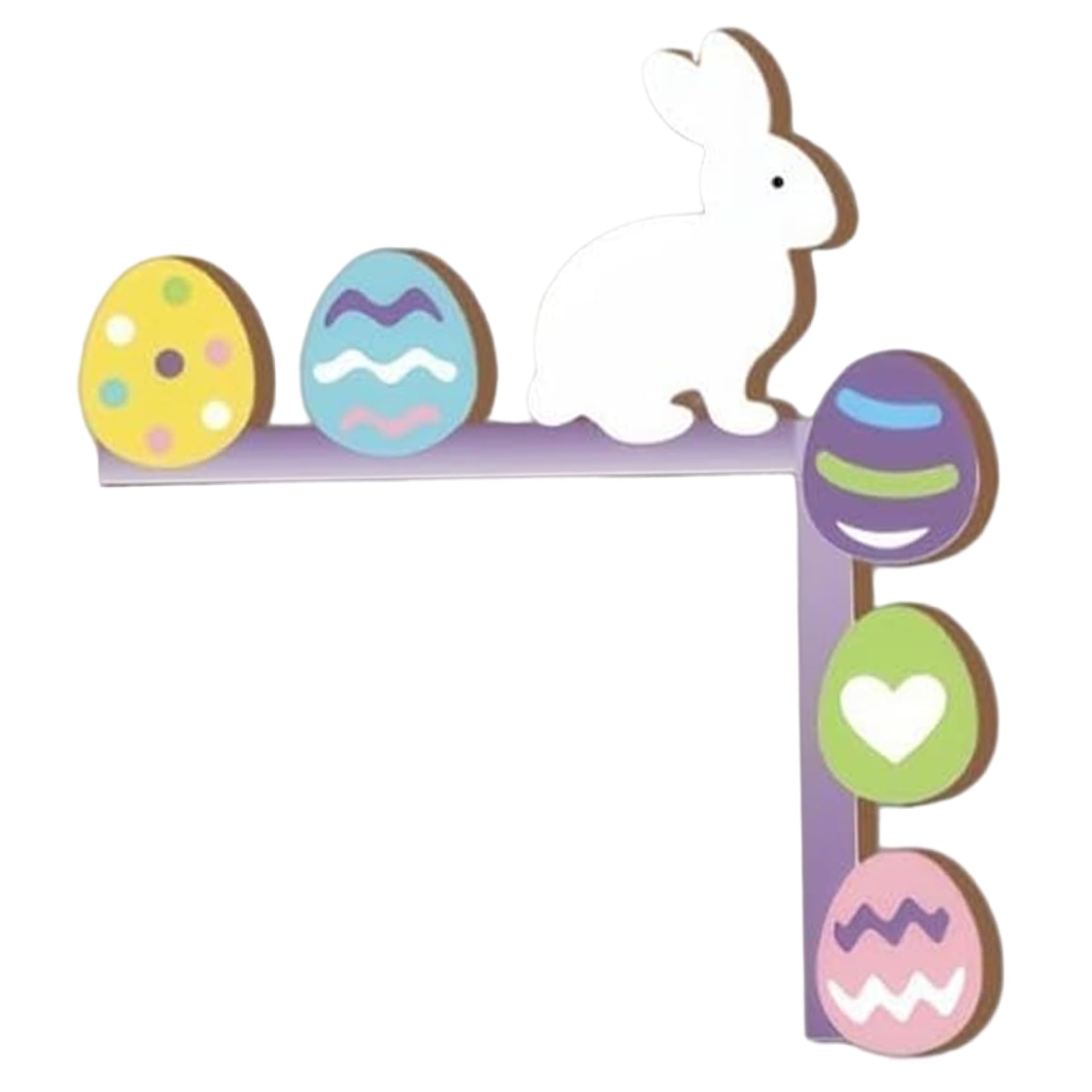CAKEEYUM Easter Door Decor - Double Sided Bunny Wooden Door Frame Decor Removable Easter Decoration for Holiday Home Frame, Decorations, Bunny, Ea