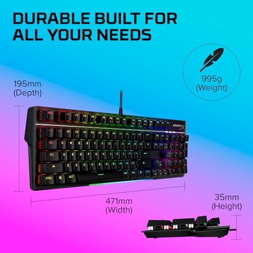 Alloy MKW100, Tastiera Meccanica da Gaming Cablata, Illuminazione RGB, 5 Livelli Luminosità, Telaio Alluminio, 50 Milioni di Pressioni Garantite, Poggiapolsi Scollegabile, Layout Inglese, Nera - Tastiera gaming - Immagine 9