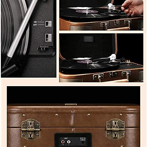 AURADO Tourne-Disque, Music Box Vintage Suitcase Turntable avec Bluetooth et USB-Classic Ledermaterial Style rétro pour… - Les Beatles, Paul McCartney, John Lennon, RIngo Starr, George Harrison AURADO Tourne-Disque, Music Box Vintage Suitcase Turntable avec Bluetooth et USB-Classic Ledermaterial Style rétro pour… – Image 3