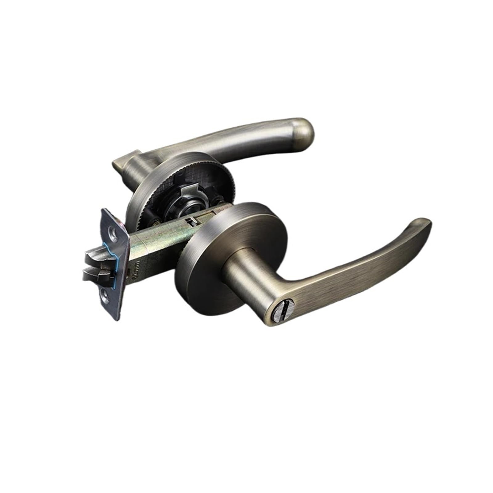 SJLOYNWQ Door Lock Household Three-Pole Single-Tongue Round Silent Anti-Theft Door(Green Bronze BK_60MM)