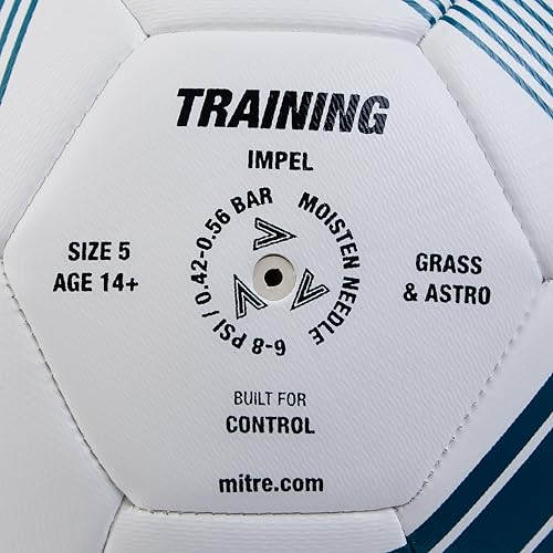 Mitre Impel L30P Fußball, hohe Strapazierfähigkeit, Formbeständigkeit, Weiß/Grün, 5