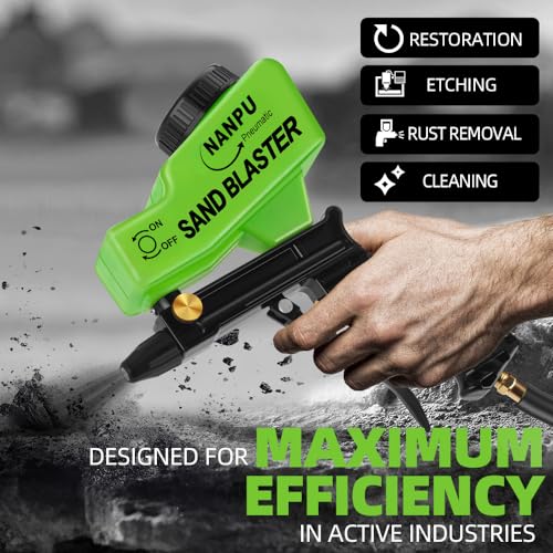 image for NANPU Air Sand Blaster Gun with Gravity Feed - Ceramic Nozzle, Metal B