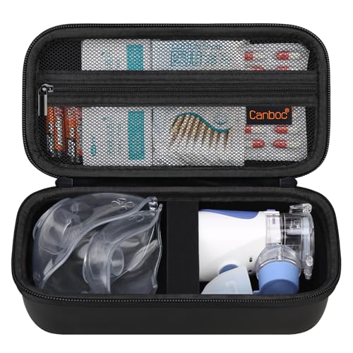 Image of Canboc Travel Case for Portable Handheld Inhaler Nebulizer, Home Compression Nebulizer for Adults and Kids, Mesh Pocket fit Packets of Medication or Other Essentials, Black (Case Only)