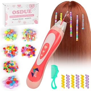 OSDUE Hair Machine Girls, Hair Braiding Accessories for Children, Automatic Hair Braider Machine, Gifts for 5 6 7 8 9 10 Year Old Kids, Hair Decoration for Kids(Pink)