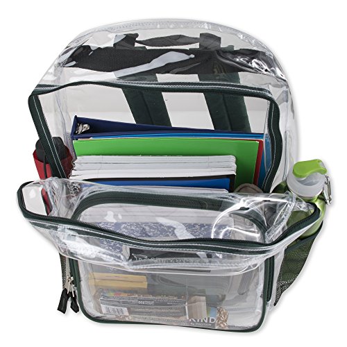 Heavy Duty Clear See Through Backpack | Transparent Clear Backpack Bags Stadium Approved for Women, Men, School, Travel4