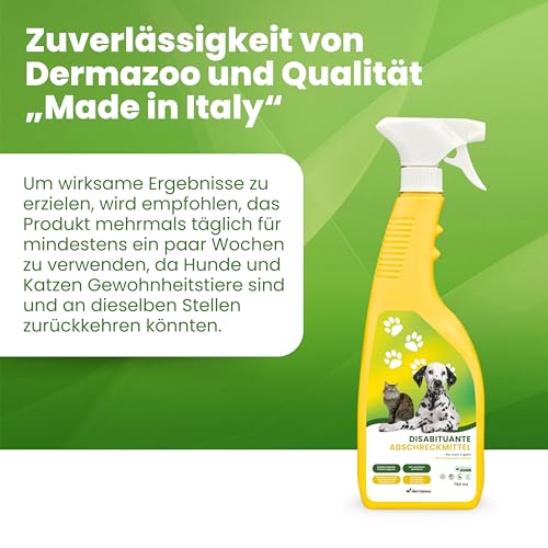 Dermazoo Katzenabwehrspray & Hundeschreck 750ml, Anti-Urin-Spray für Hunde & Katze, Katzenabwehr für Garten und Wohnung, Anti Kratz Spray Katzen, Fernhaltespray Möbel & Outdoor Katzenschreck