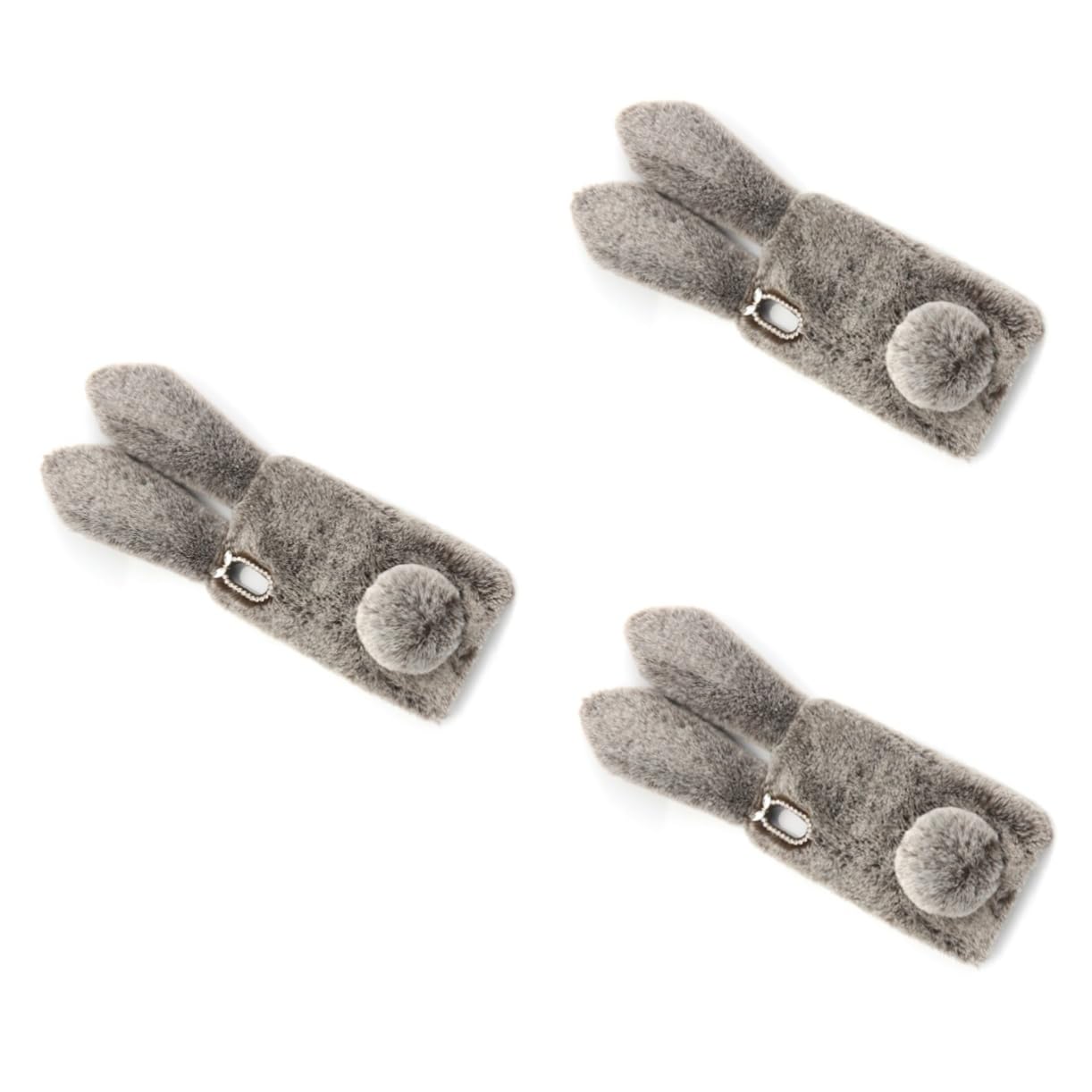 Mikikit 3stücke Mobile Plüsch-hülle Für Kuscheliger -Kaninchen-handschutz Komfortabel Und Warm Für Herbst Und Winter Braun