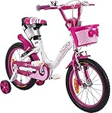 Actionbikes Kinderfahrrad Daisy 16 Zoll - Kinder Fahrrad für Mädchen - Ab 4-7 Jahren - V-Brake Bremse - Kettenschutz - Luftbereifung - Fahrräder - Laufrad - Kinderrad (16 Zoll)